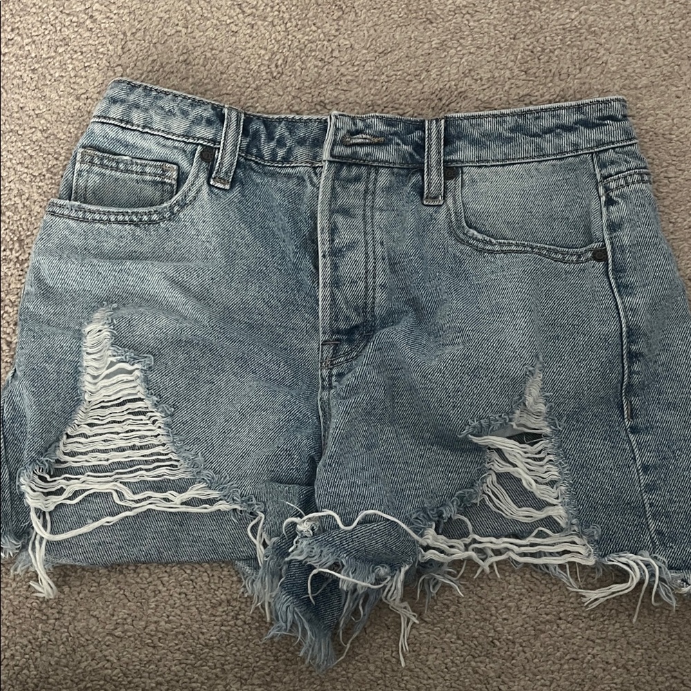 Distressed Denim Shorts